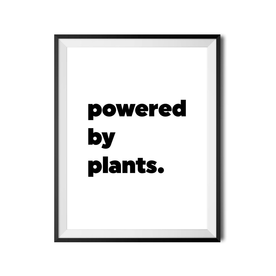 Powered by Plants Funny Vegan Quote Minimalist Typography Poster - Image 4
