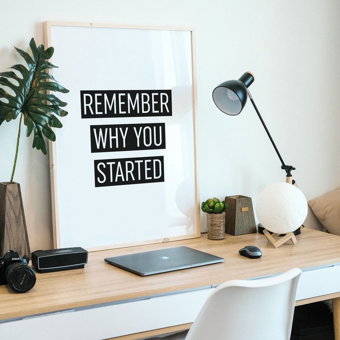 Remember Why You Started Motivational Bold Typography Quote Poster - Image 3