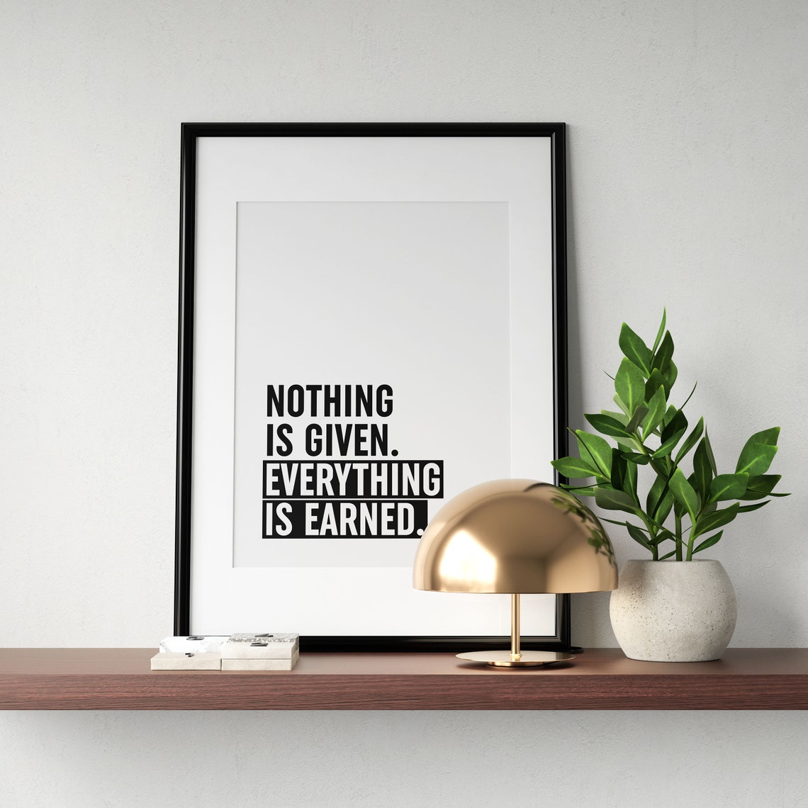 Nothing Is Given Everything Is Earned Block Motivational Gym Poster - Image 3