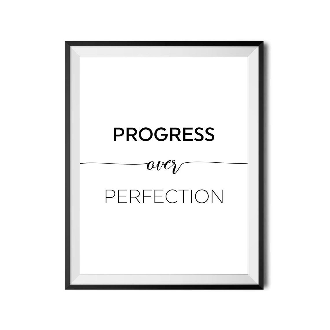 Progress Over Perfection Motivational Quote Office Poster Mindset - Image 3