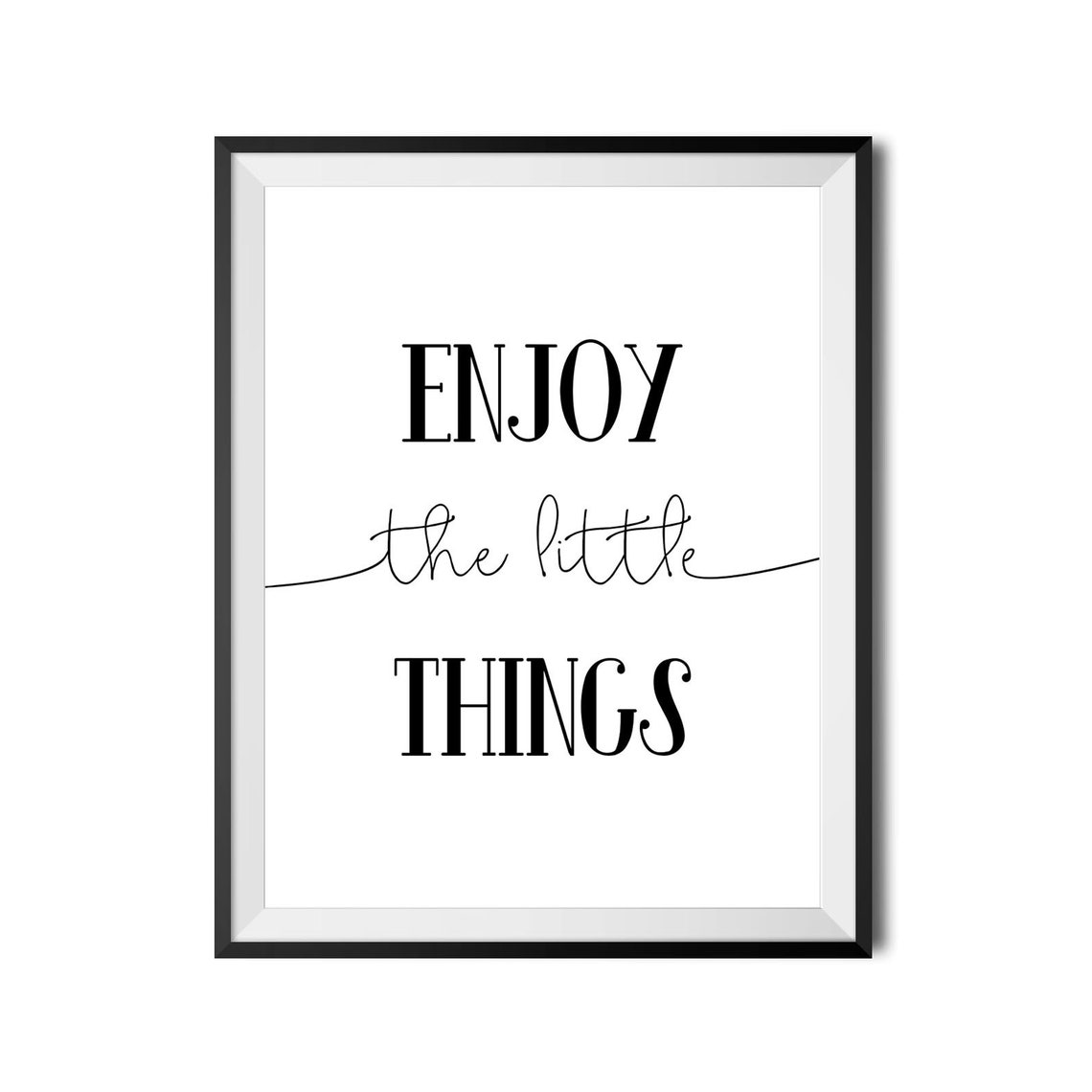 Enjoy The Little Things Serif Script Gratitude Quote Wall Poster - Image 4