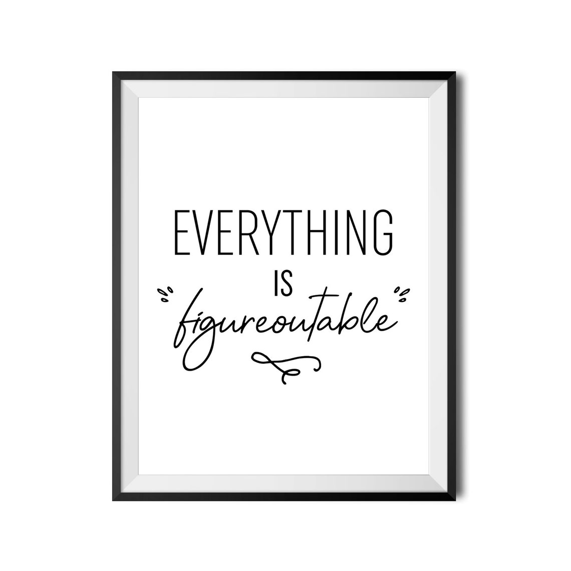 Everything Is Figureoutable Print Funny Quote Poster Inspirational Wall Art Funny Typography Sign Home Decor Instant - Image 4