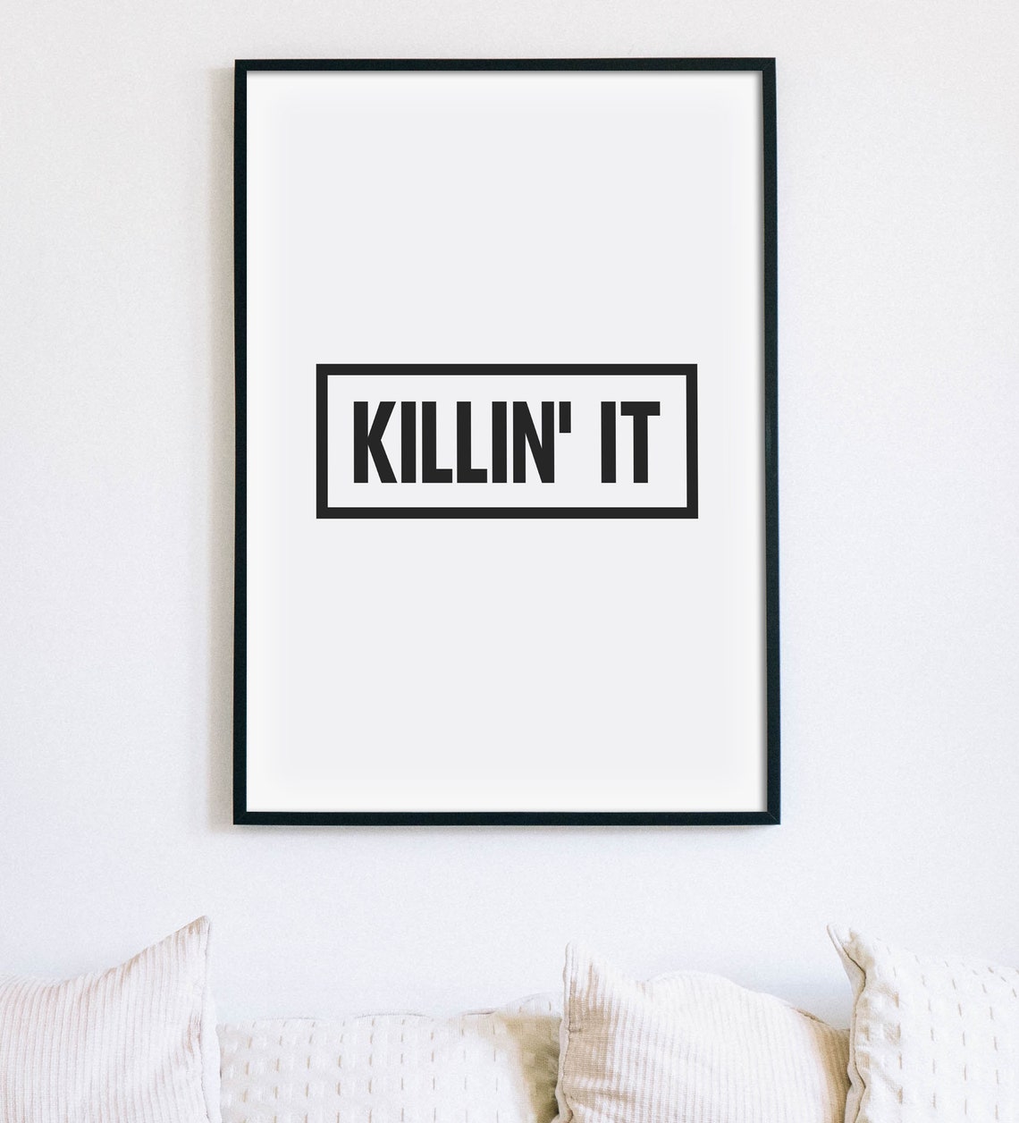 Killin It Bold Boxed Quote Poster Motivational Gym Office Decor - Image 2