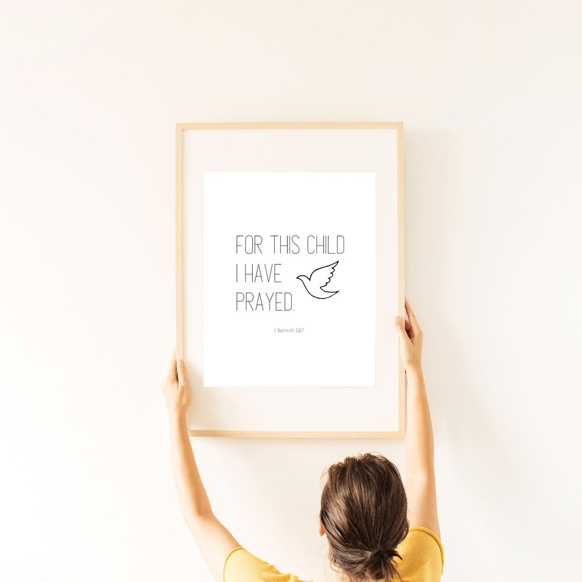For This Child I Have Prayed Dove Minimalist Nursery Bible Verse Print - Image 2