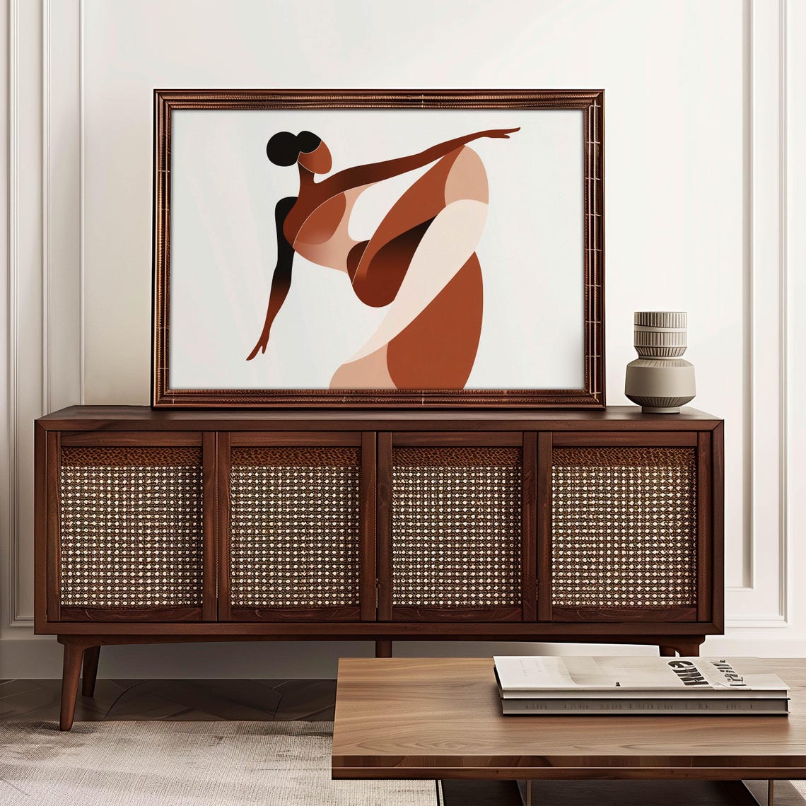 Abstract Terracotta Dancer Modern Horizontal Minimalist Poster - Image 2