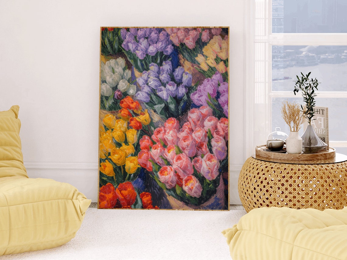 Colorful Flower Market Bouquets Impressionist Floral Art Print - Image 2