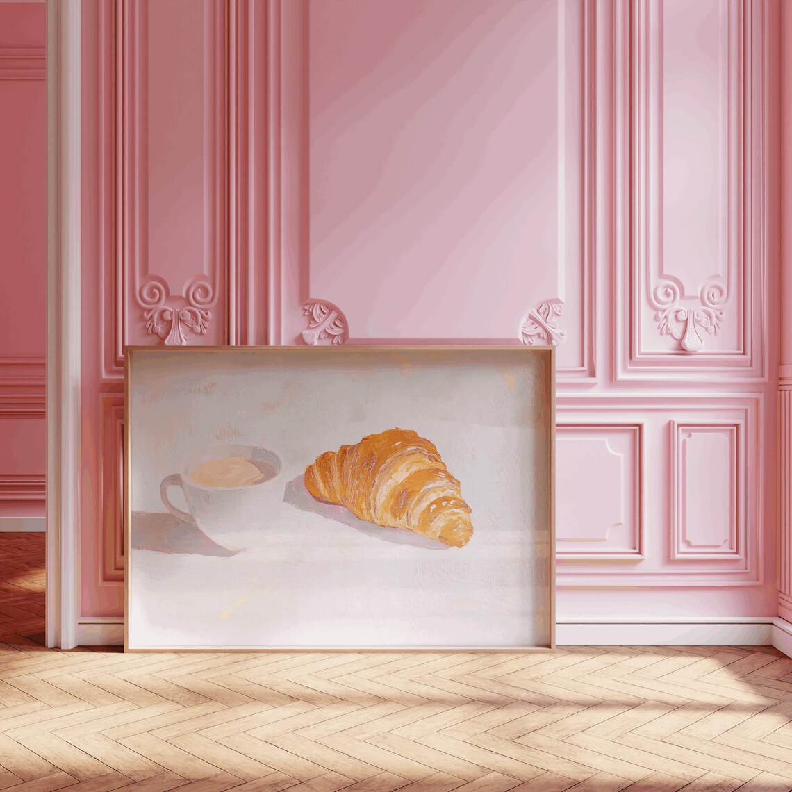 Croissant And Coffee Minimalist Art Print - Image 4