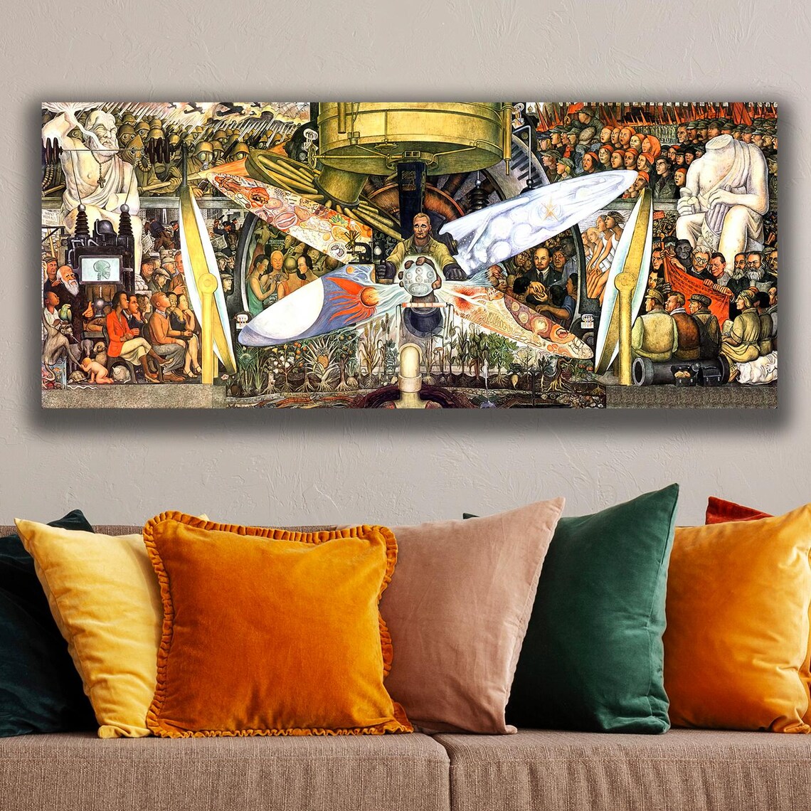 Diego Rivera Man At The Crossroads Mural Art Print