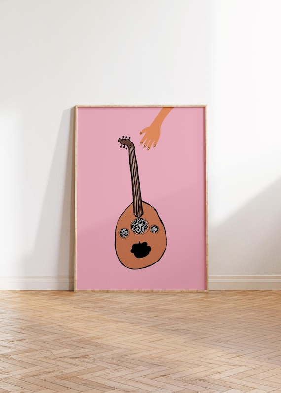 Oud Musical Instrument Print Arabic Art Vintage Gallery Wall Digital Download