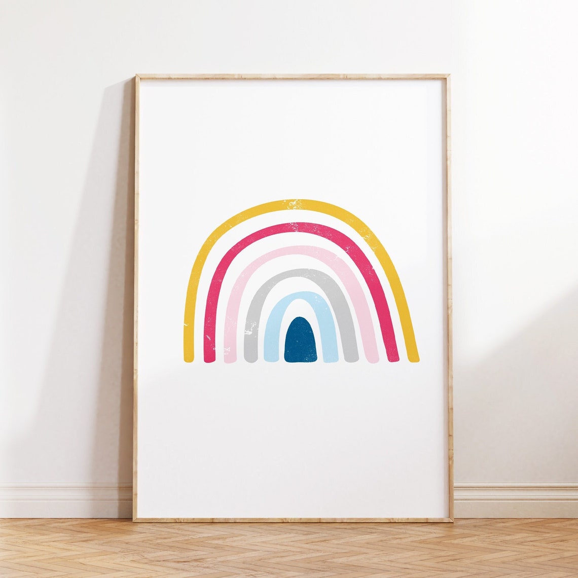 Boho Rainbow Pastel Nursery Kids Room Colorful Arch Wall Art
