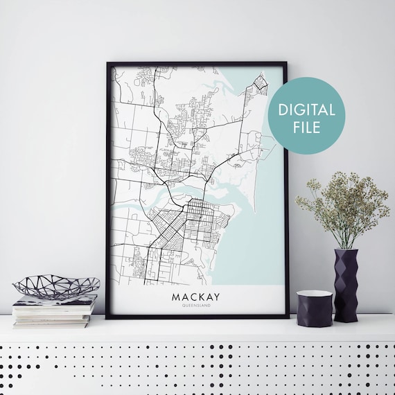 Mackay Queensland Australia City Map Minimalist Street Poster