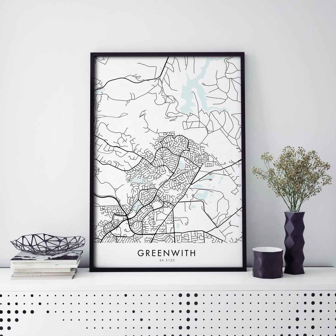 Elegant Greenwith Adelaide Australia City Map Poster Artwork