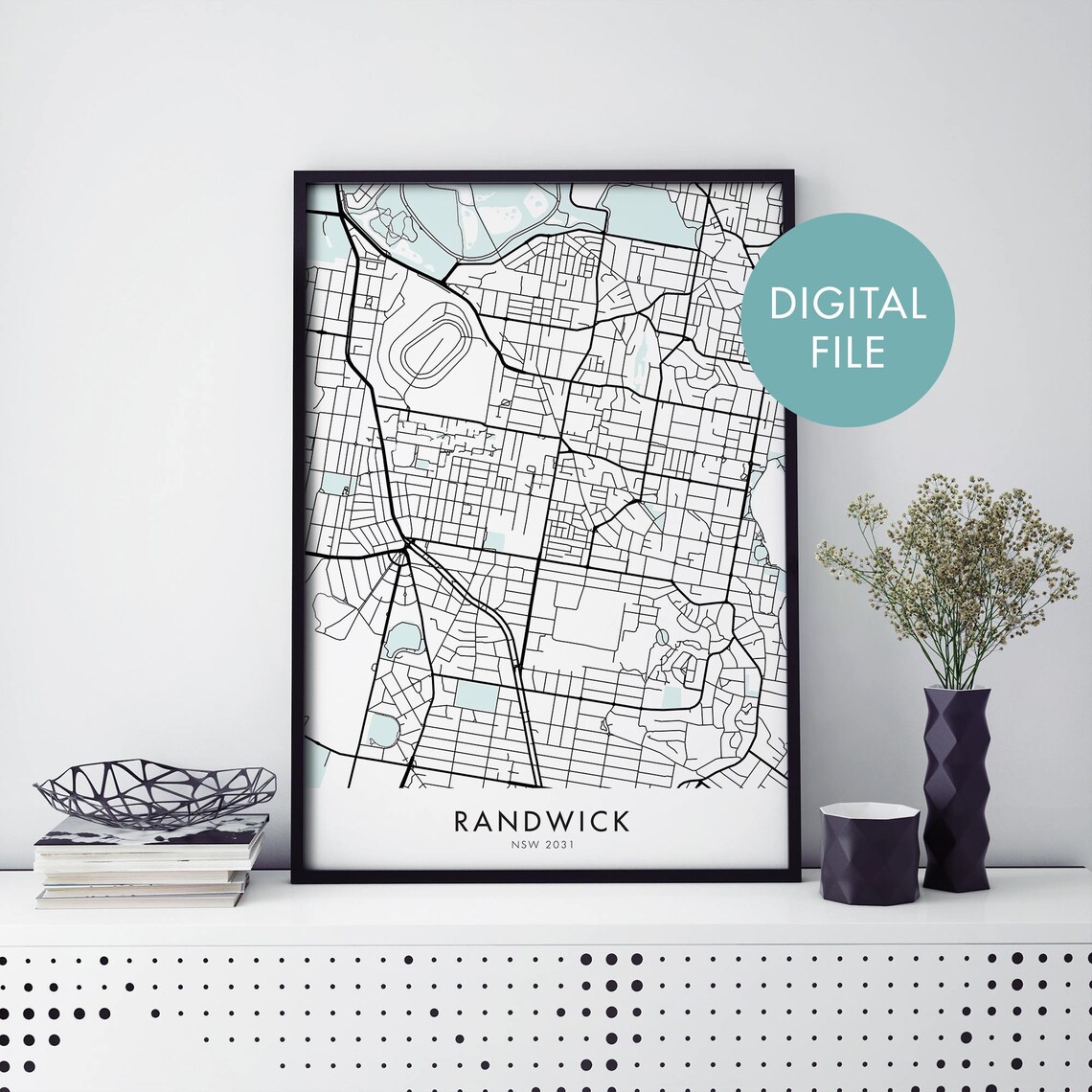Randwick NSW 2031 Sydney Minimalist City Map Street Art Print
