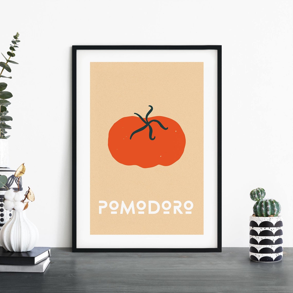 Pomodoro Tomato Retro Minimalist Italian Kitchen Wall Poster