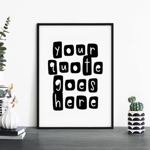 Custom Kids Bedroom Nursery Quote Text Poster Print Wall Art Personalized Your Here