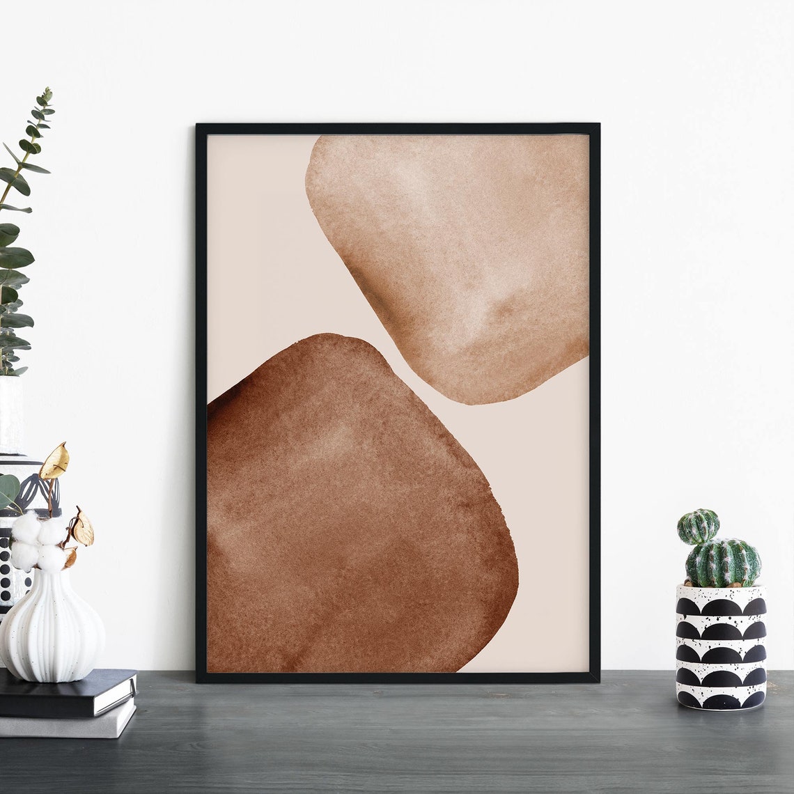 Soft Beige Watercolor Blobs Organic Neutral Minimalist Wall Art