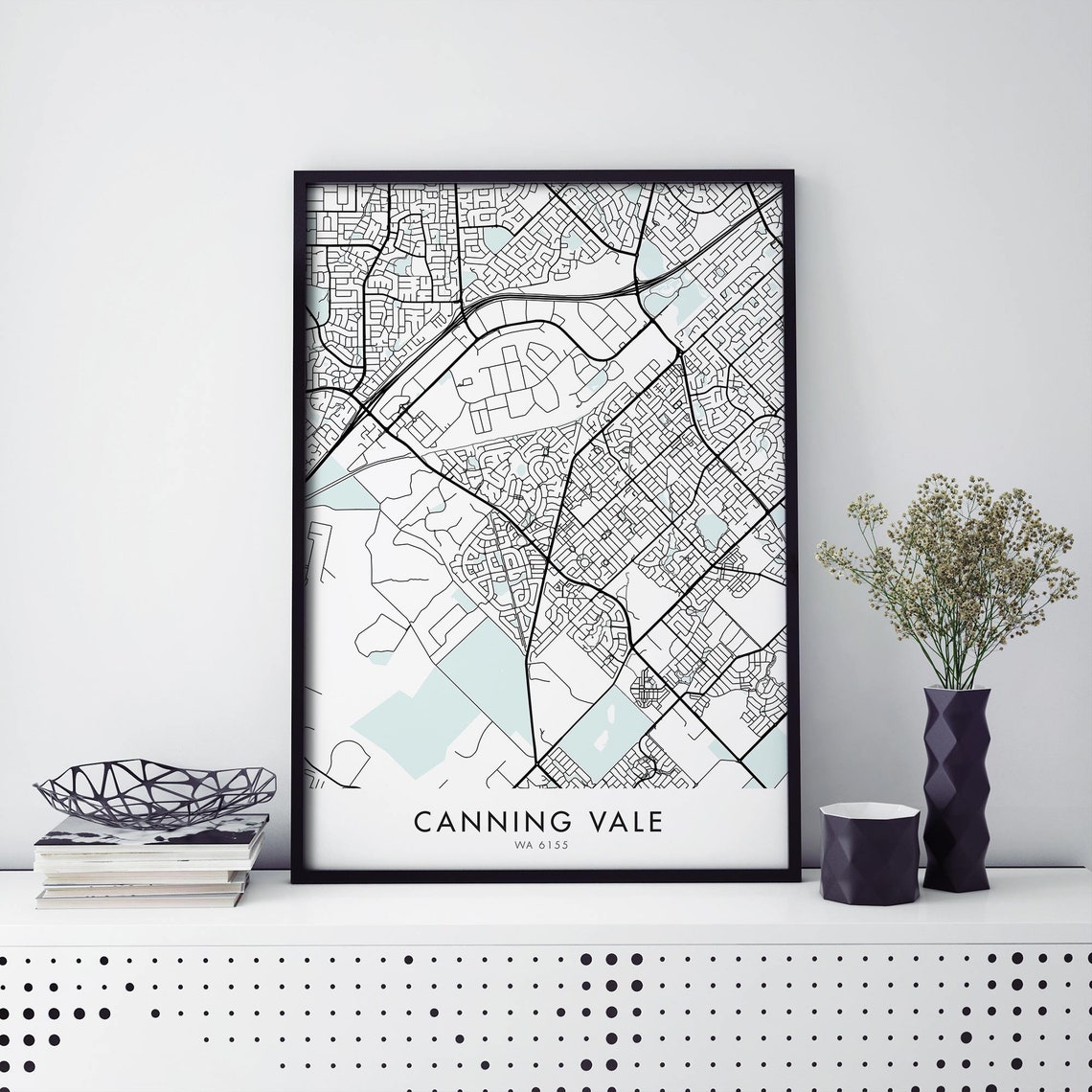 Canning Vale Perth Western Australia Street Map Suburb Wall Art