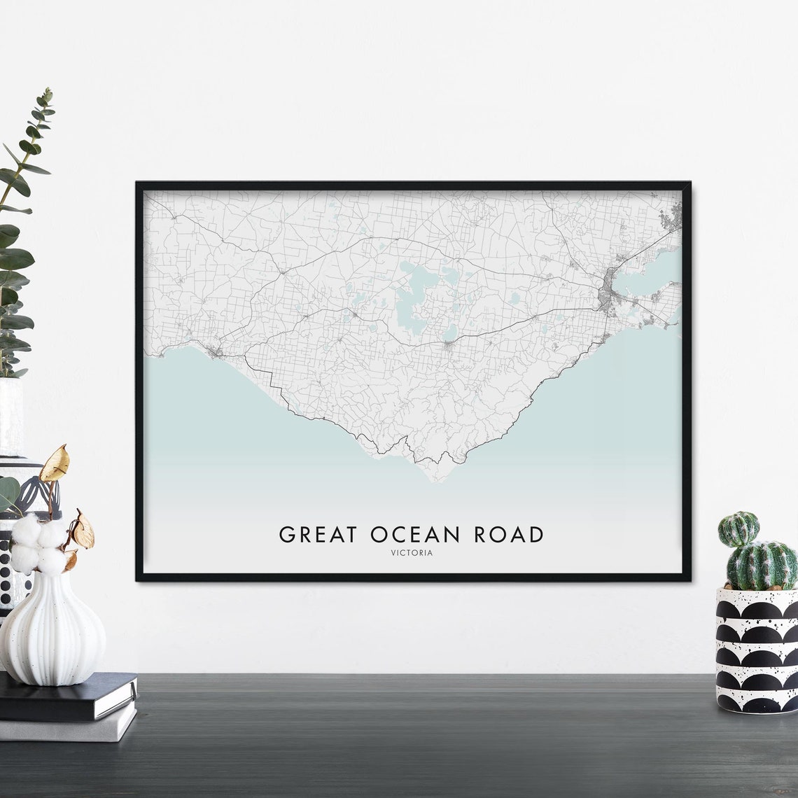 Great Ocean Road Victoria Teal Water Minimalist Coast Map Poster