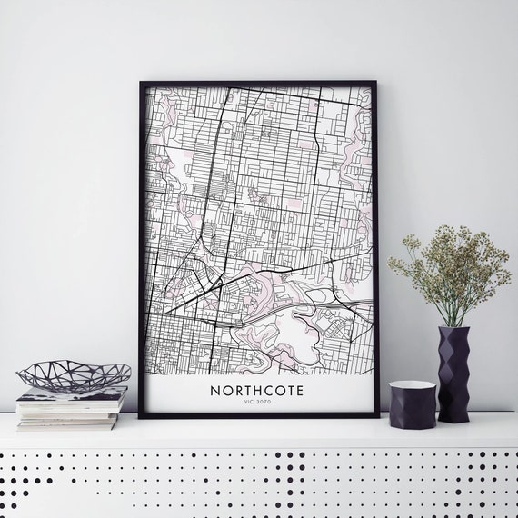 Northcote Melbourne City Map Art Print