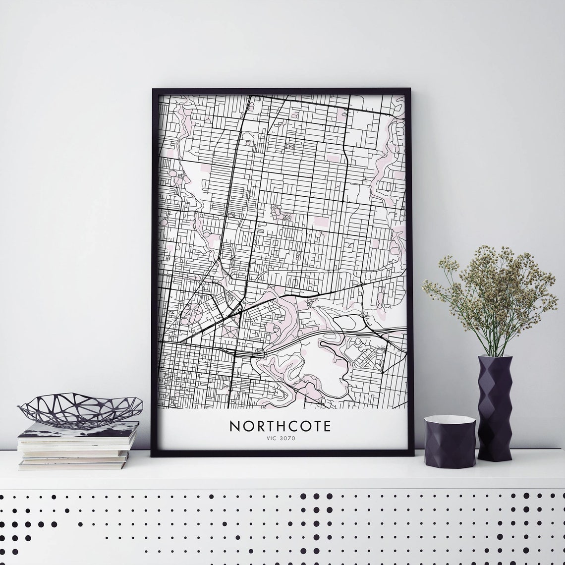 Northcote Melbourne City Map Art Print