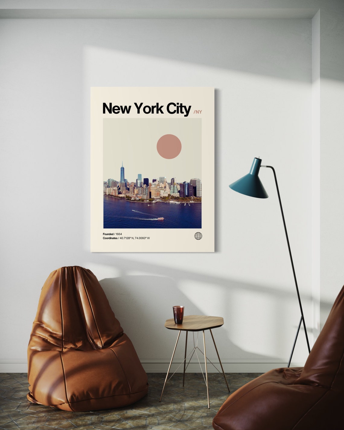 New York City Poster Minimalist Helvetica Mid Century Modern New York City Print New York City Wall Art New York City Art Nyc Art - Image 2