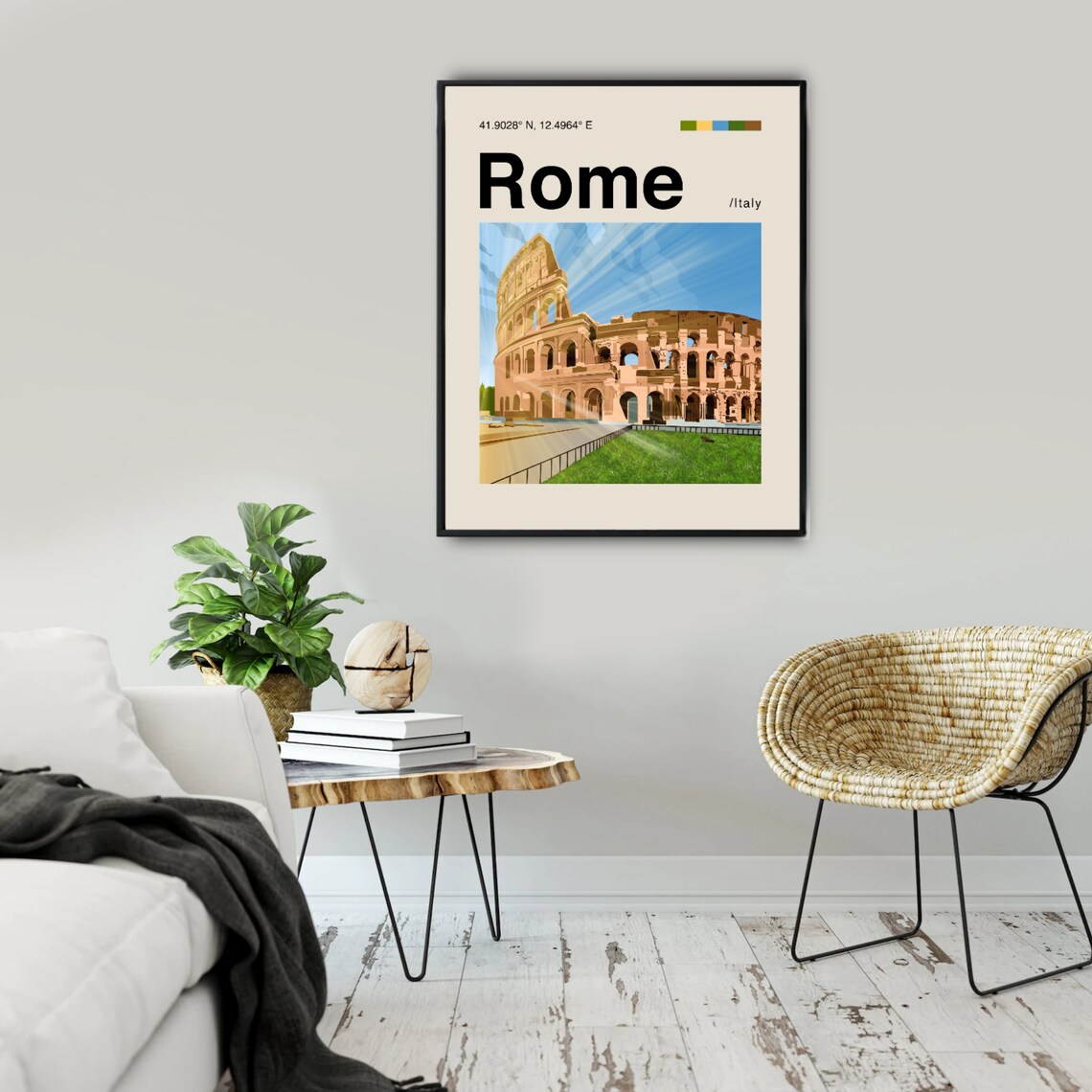 Rome Italy Ancient Colosseum Illustrated Vintage Travel Poster - Image 2