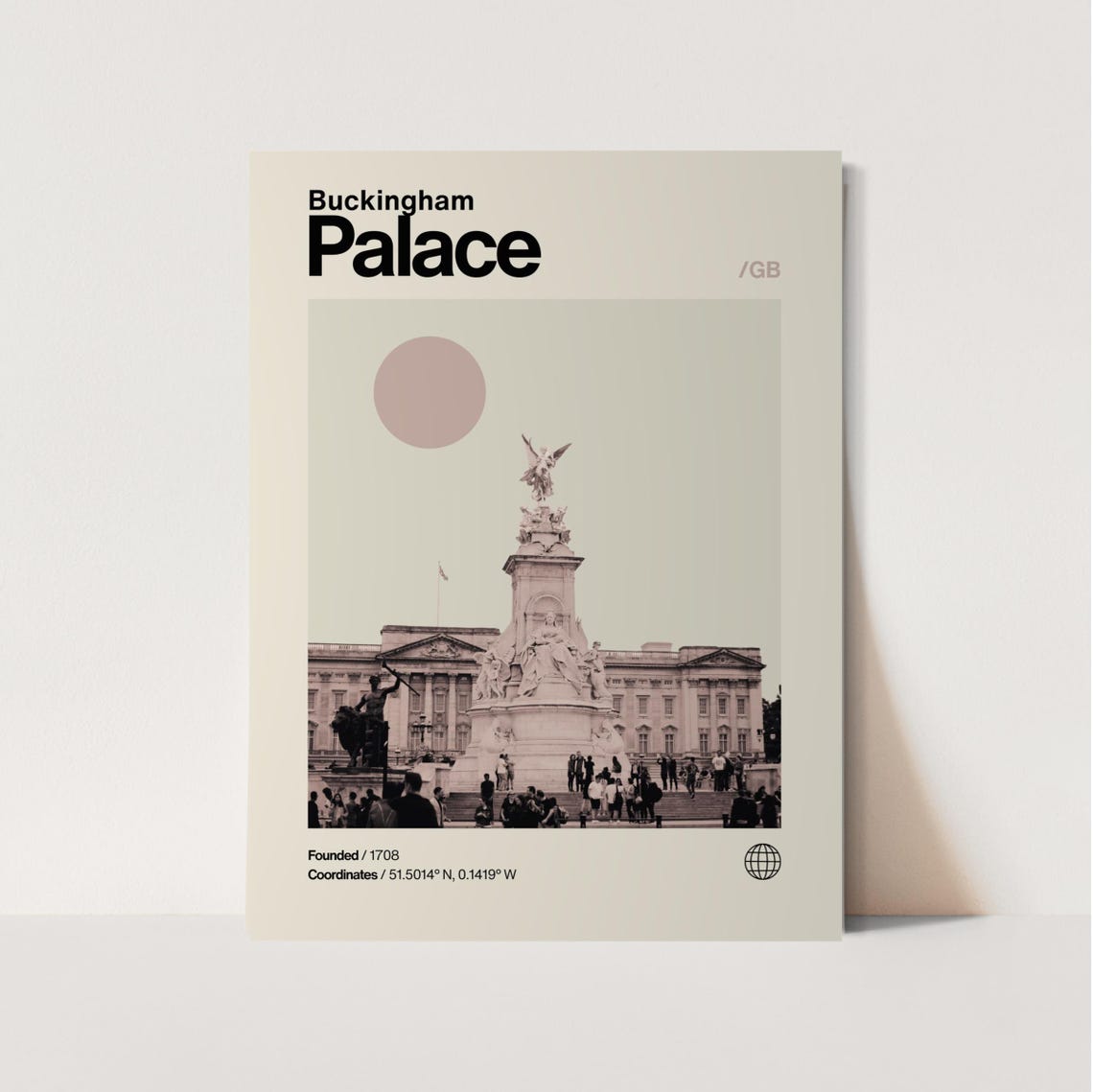 Buckingham Palace London Minimalist Mid Century Modern Travel Poster
