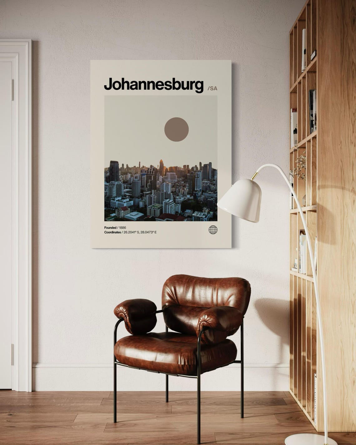 Johannesburg Poster Minimalist Helvetica Mid Century Modern Johannesburg Travel Print Johannesburg Wall Art Johannesburg South Africa - Image 3