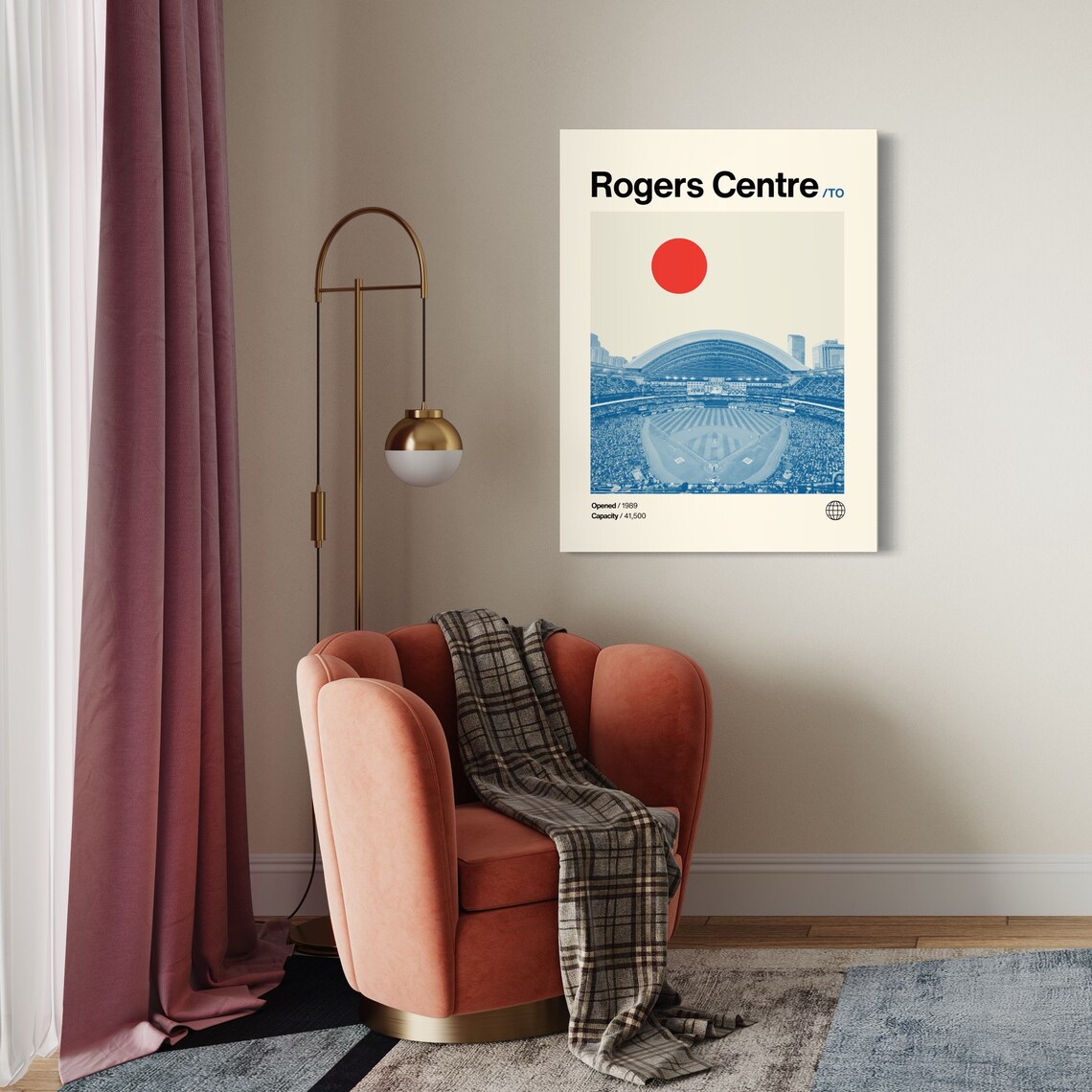 Rogers Centre Toronto Blue Jays Mid-Century Poster - Image 2