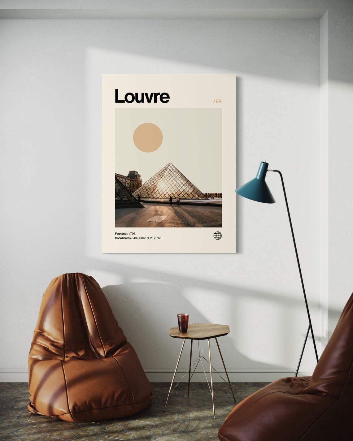 Louvre Poster Minimalist Helvetica Mid Century Modern Louvre Travel Print Louvre Wall Art Louvre France Art House Art Paris Art - Image 3