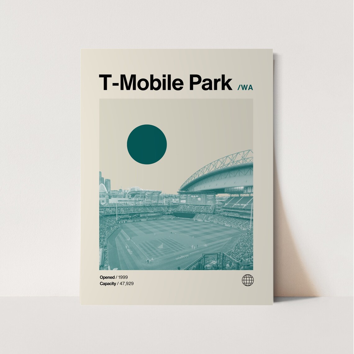 T Mobile Park Mariners Minimalist Mid-Century Art Print