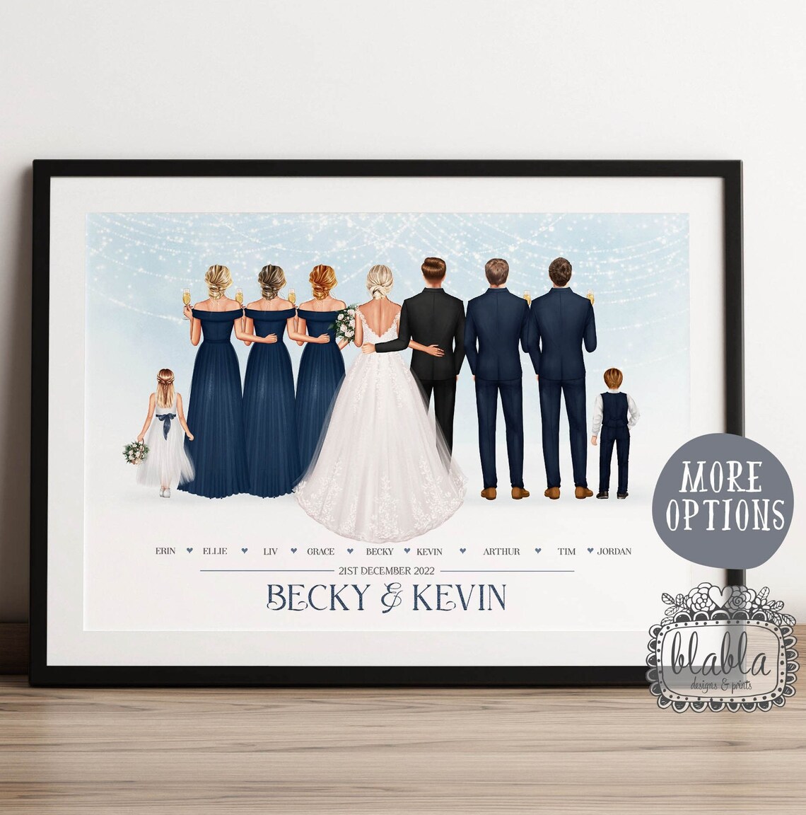 Personalised Wedding Day Gift, Wedding Day Art Print