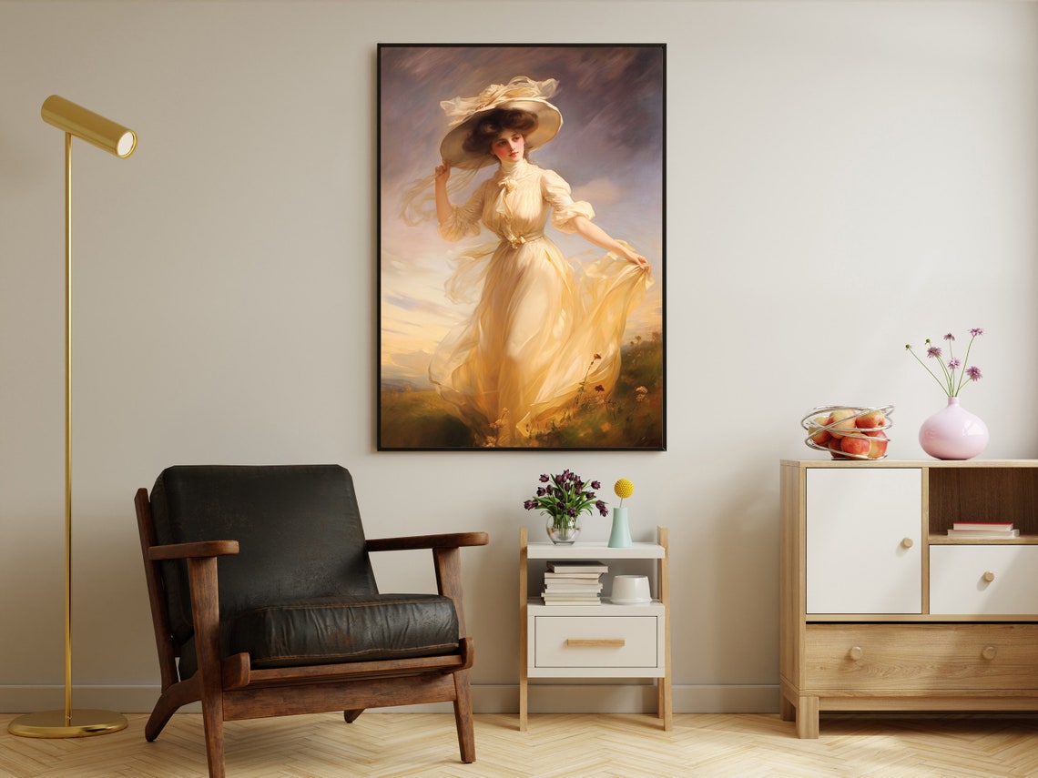 Country Victorian Woman Painting Country Woman Art Print Victorian Woman Print Gothic Woman Art Print Victorian Poster Print - Image 2