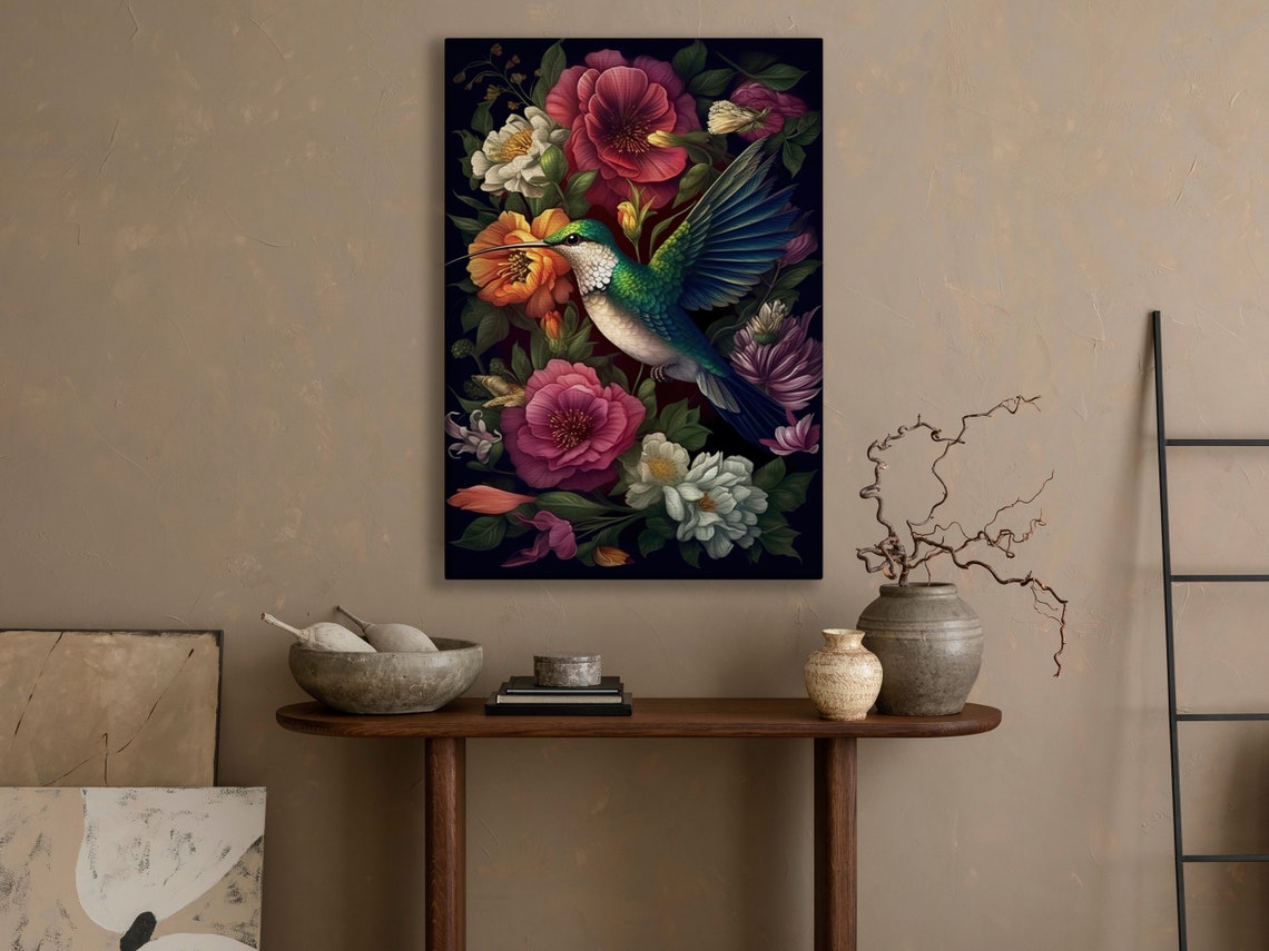 Vintage Honey Bird Painting Bird Art Print Bird Print Bird Poster Print Flowers Wall Decor Animal Art Print Botanical Painting - Image 4