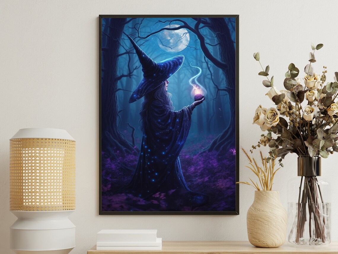 Magic Forest Witch Gothic Halloween Art Print