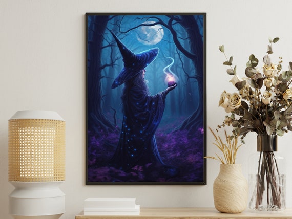 Magic Forest Witch Gothic Halloween Art Print