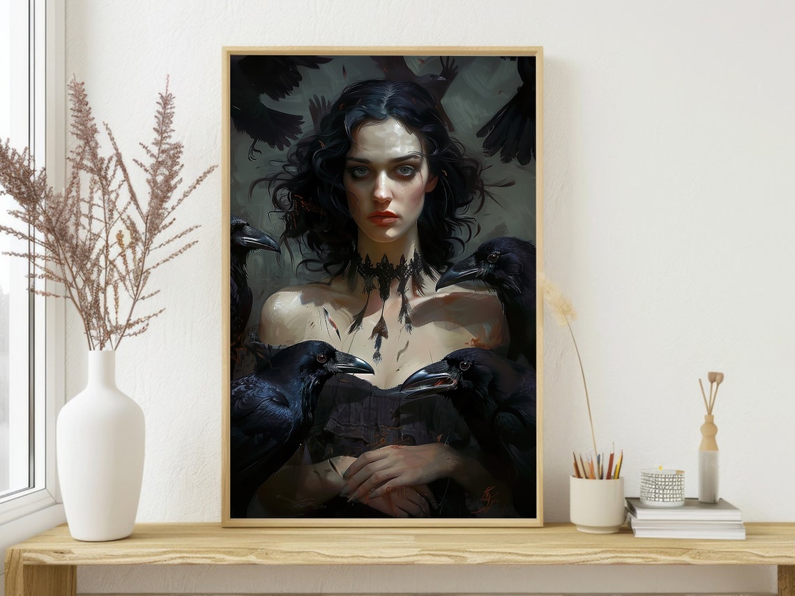 Dark Crow Witch, Halloween Poster Print - Image 3