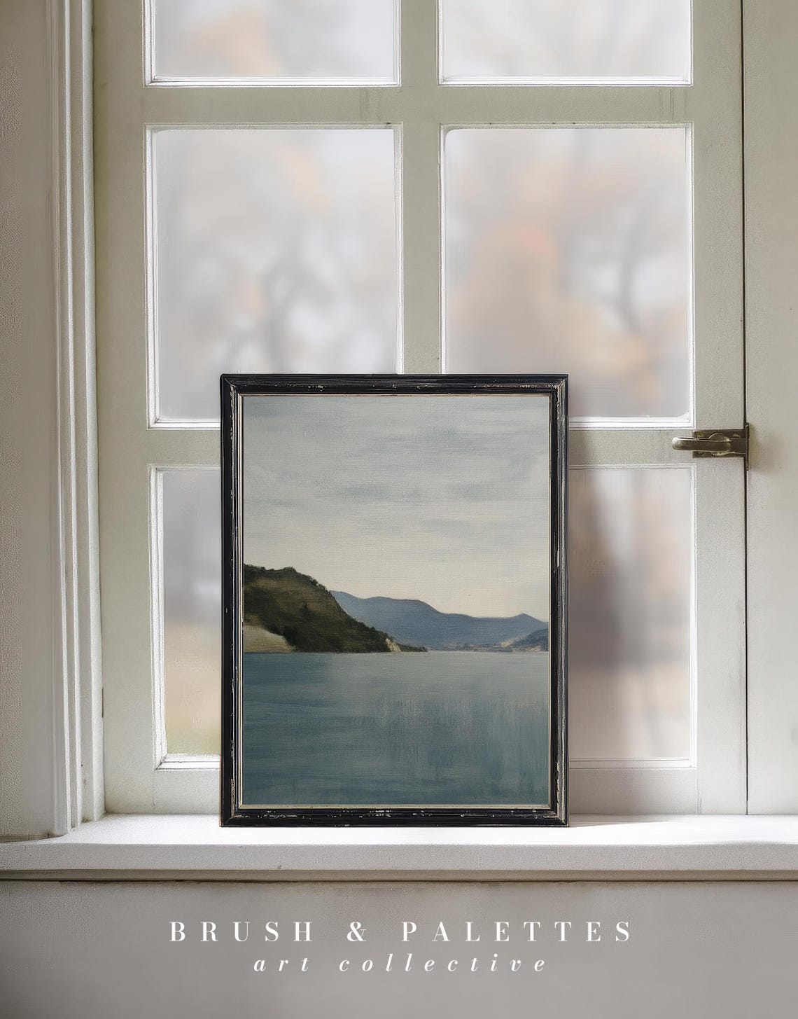 Italian Island Moody Seascape Coastal Rocky Shore Painting Poster - Image 3