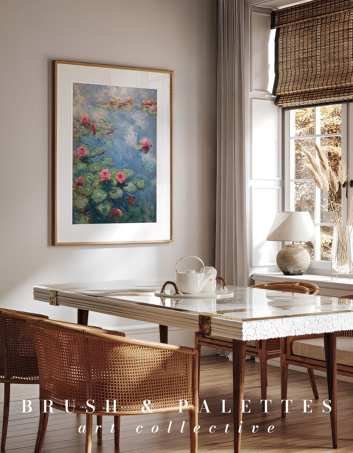 Water Lily Pond Monet-Inspired Floral Art Print - Image 2