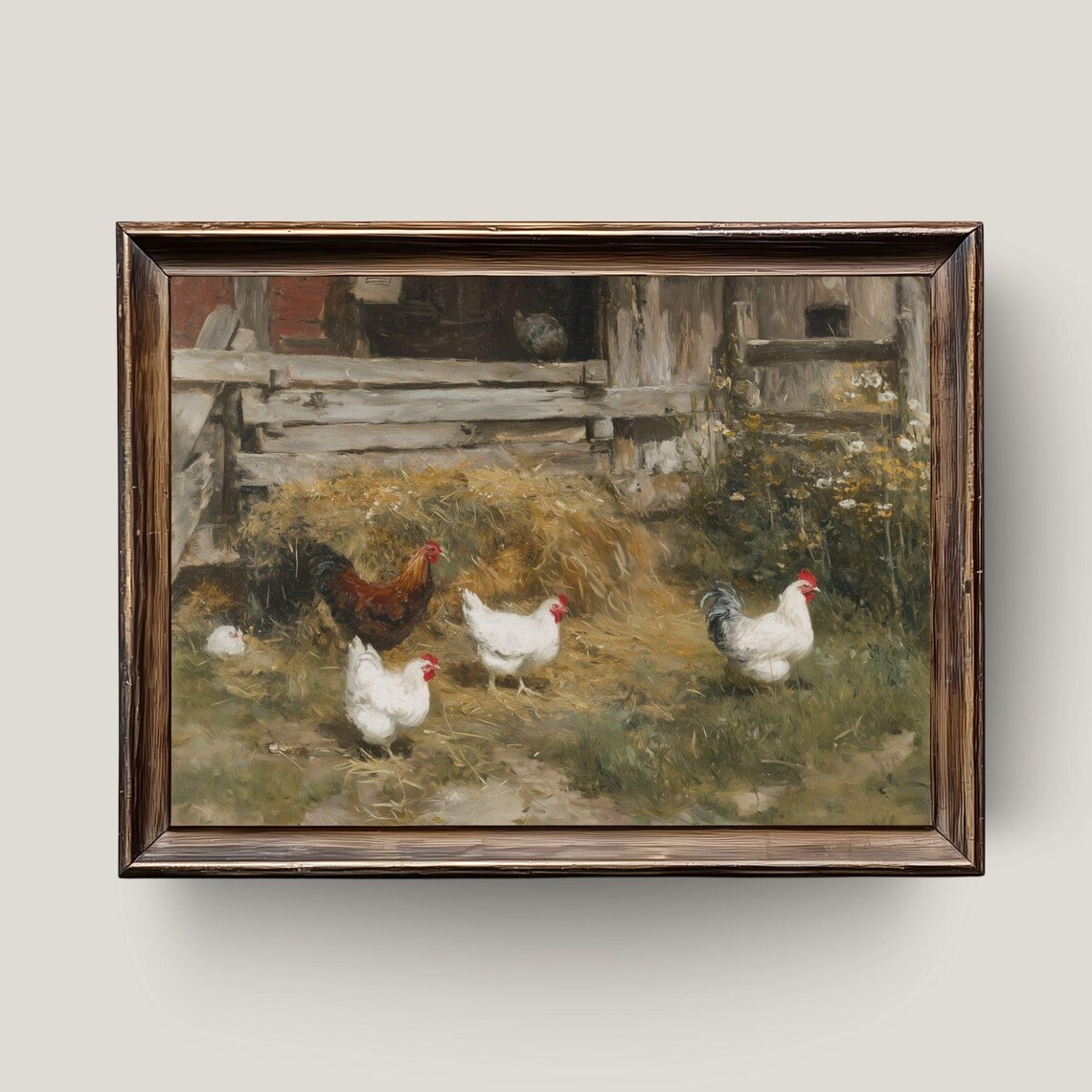 Rustic Chicken Vintage Farmhouse Art Print