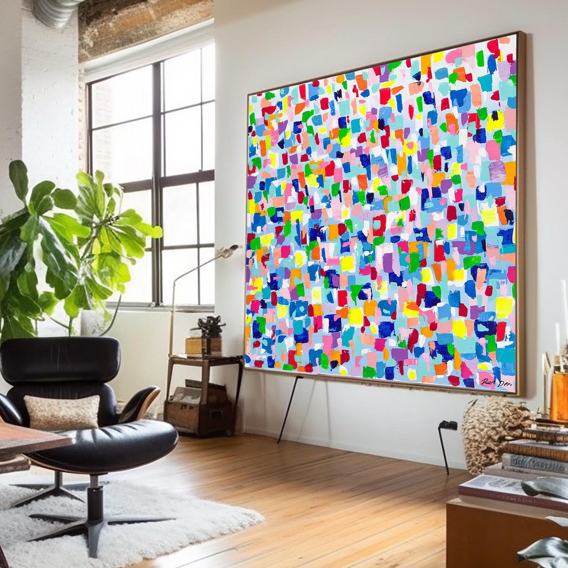 Multicolor Rectangle Mosaic Vertical Modern Abstract Artwork Poster - Image 5