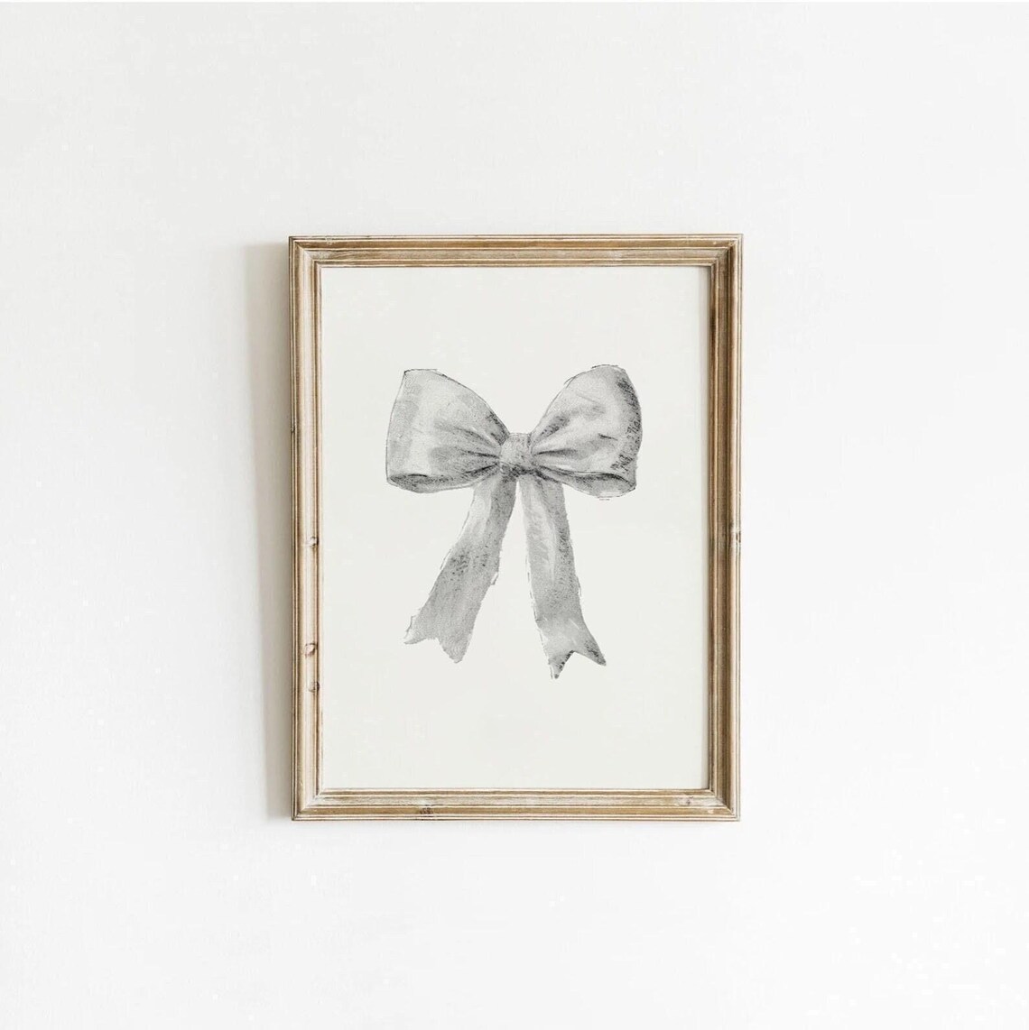 Gray Bow Preppy Retro Poster Print