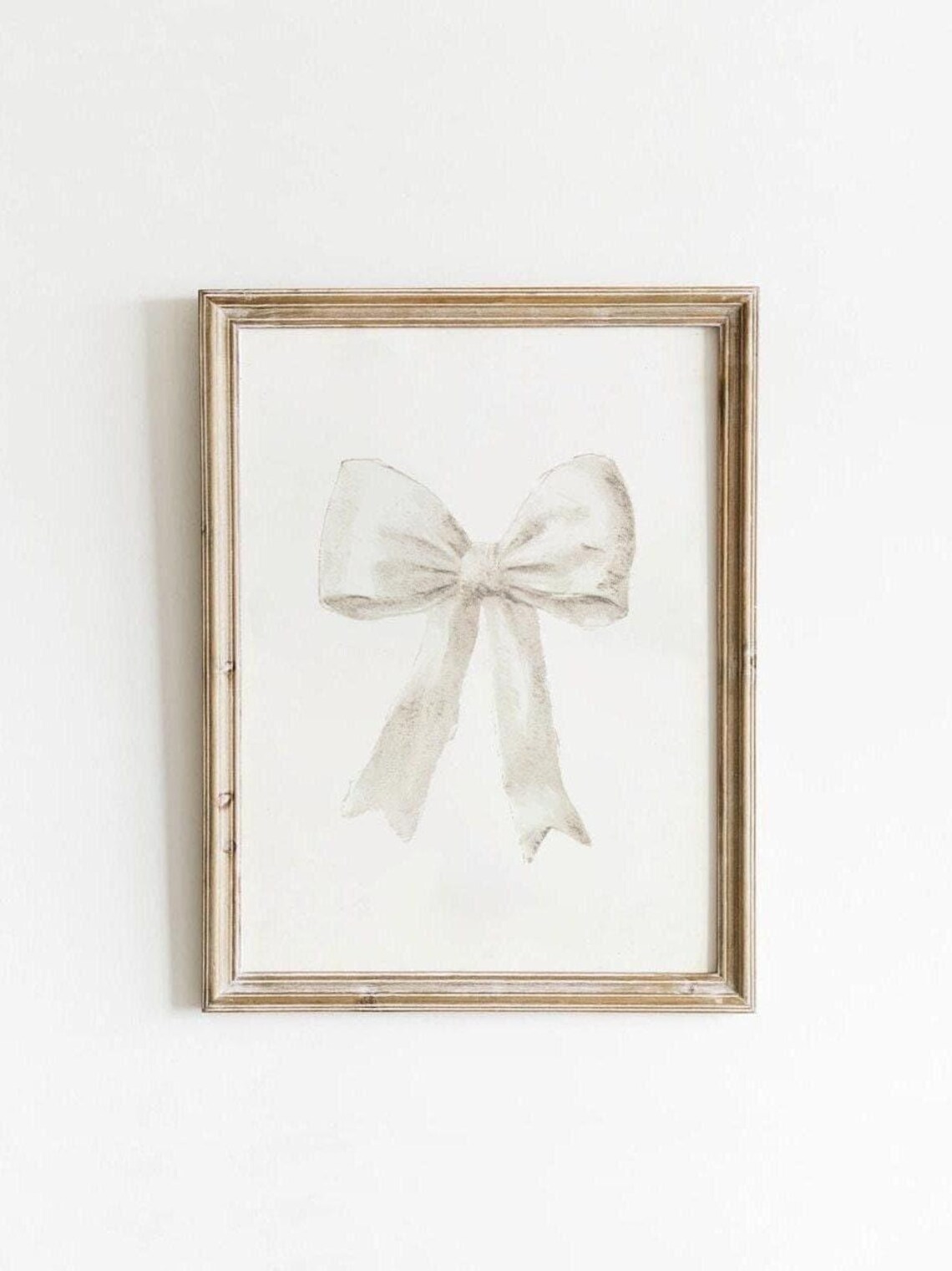 Vintage White Bow Poster Print, Nursery Decor