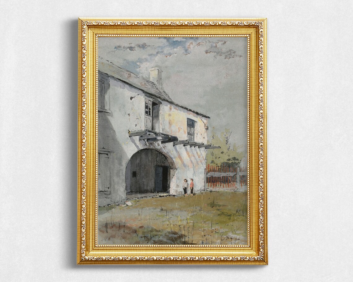 Vintage Landscape Sketch, Antique Drawing - Image 2