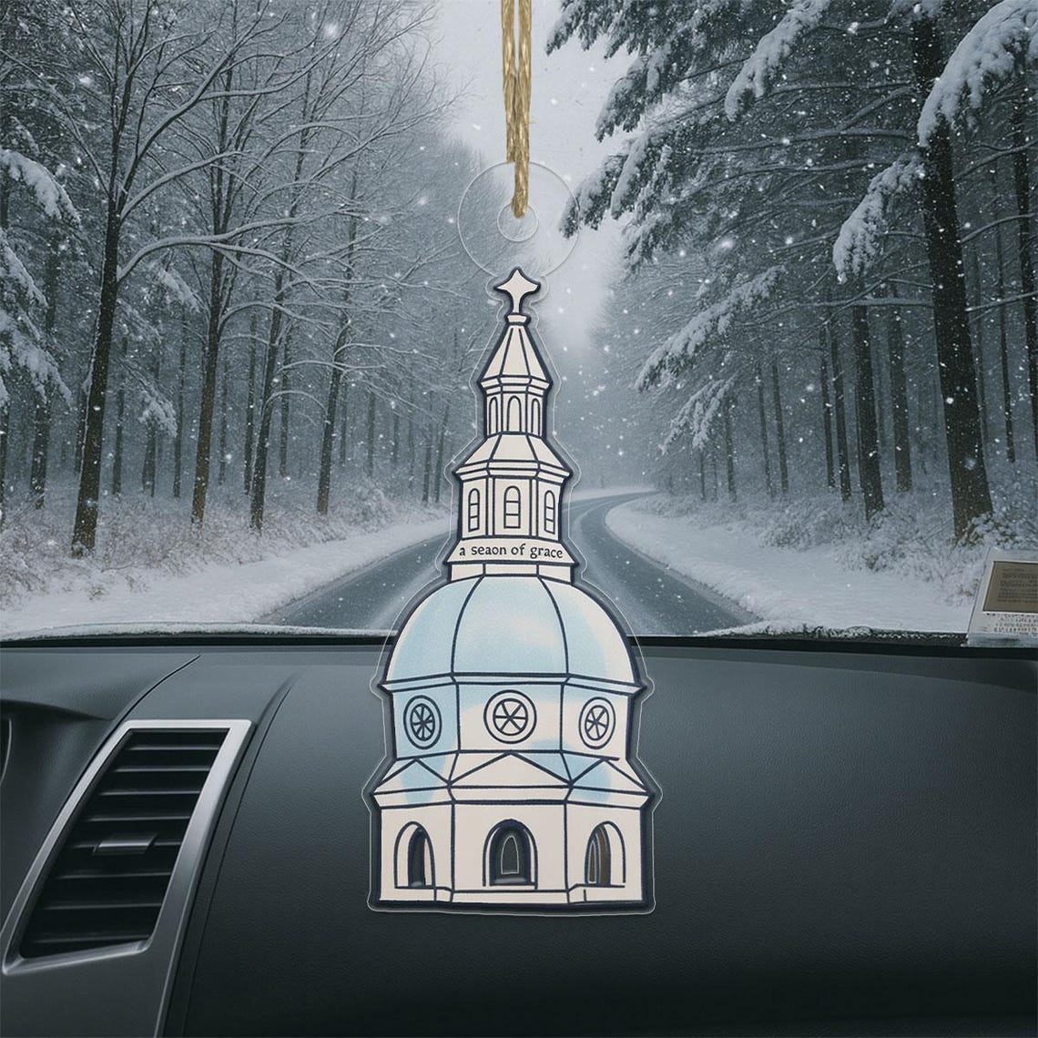 Season Of Grace State Capitol Ornament Poster Christmas Keepsake Decor
