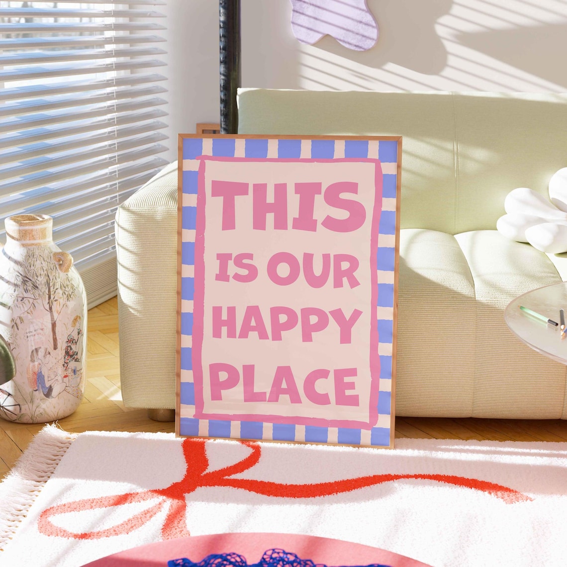 This Is Our Happy Place Home Wall Decor Trendy Typography Print Apartment Positive Quote Welcome Housewarming Gift