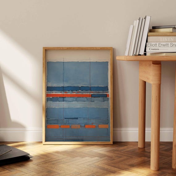 Mark Rothko Print Exhibition Reproduction Poster Blue Wall Art Abstract Trendy Modern Decor Minimalism Painting