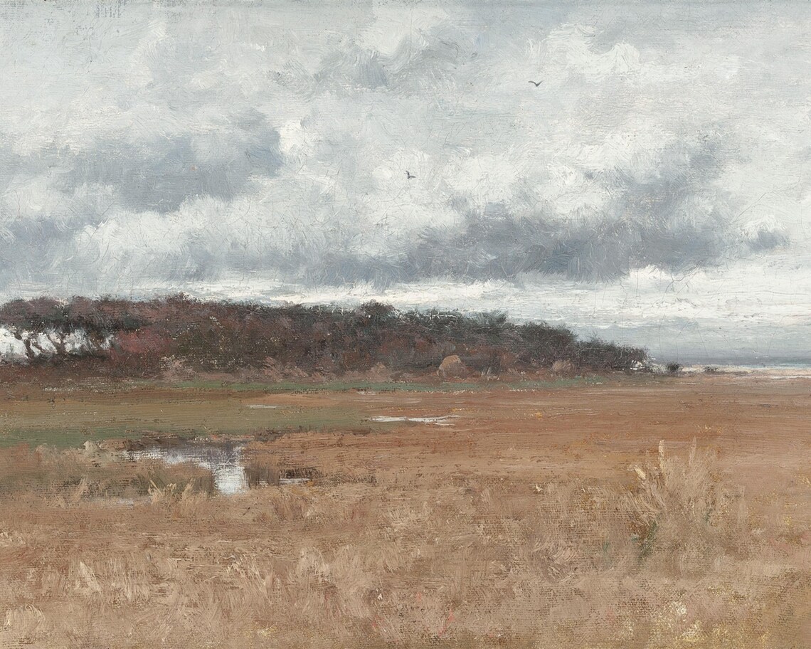 Fall Autumn Landscape Painting, Moody Autumn Decor - Image 3