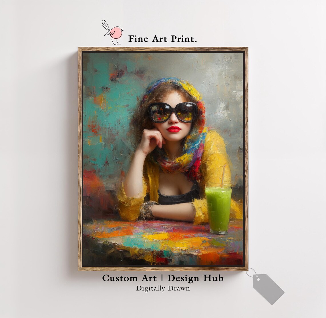 Colorful Woman In Oversized Sunglasses Pop Art Style Wall Art