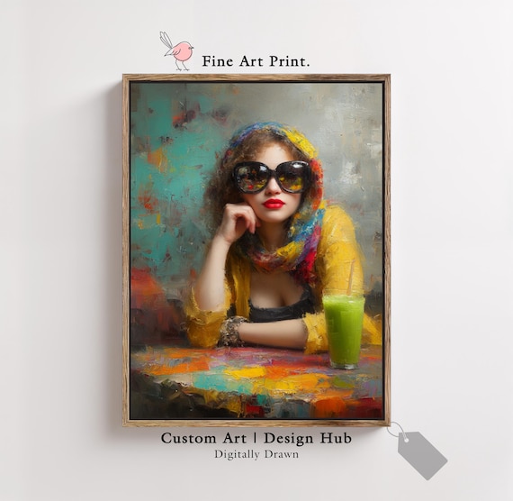 Colorful Woman In Oversized Sunglasses Pop Art Style Wall Art